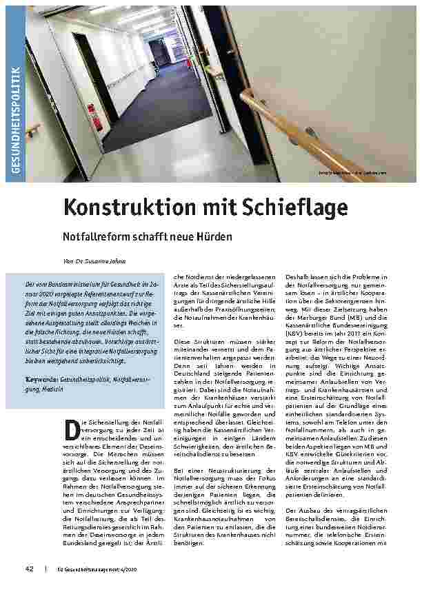 Vorschauseite 1: Konstruktion mit Schieflage: Notfallreform schafft neue Hürden