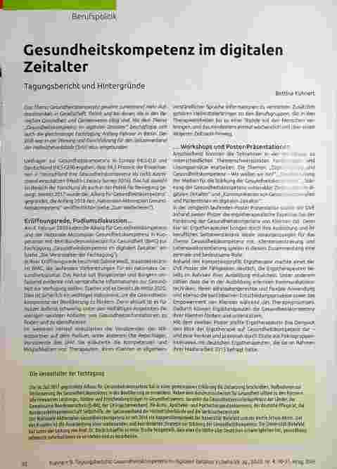 Vorschauseite 1: Gesundheitskompetenz im digitalen Zeitalter: Tagungsbericht und Hintergründe