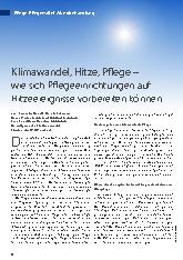Vorschauseite 1: Klimawandel, Hitze, Pflege – wie sich Pflegeeinrichtungen auf Hitzeereignisse vorbereiten können