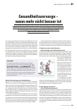 Vorschauseite 1: Gesundheitsvorsorge – wenn mehr nicht besser ist