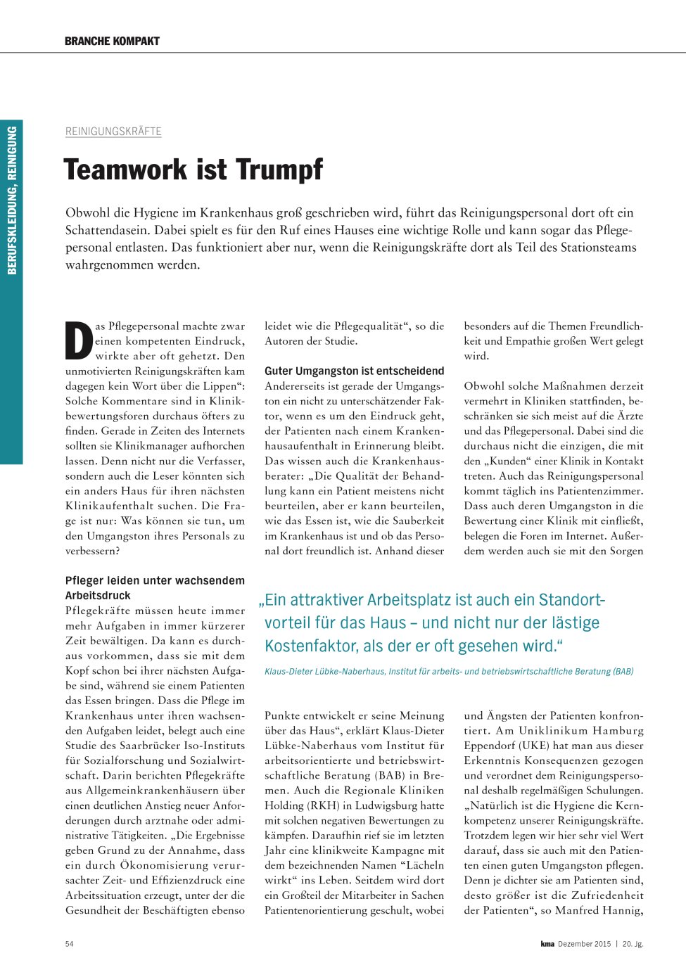 Vorschauseite 1: Teamwork ist Trumpf