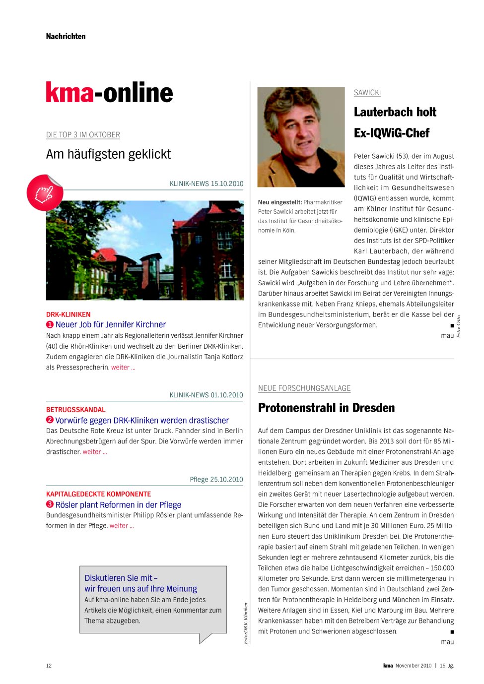 Vorschauseite 1: Lauterbach holt Ex-IQWiG-Chef