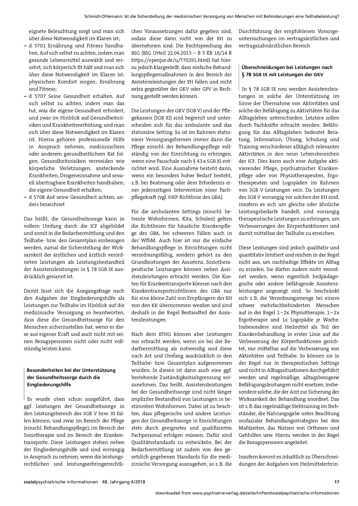 Vorschauseite 4: Ist die Sicherstellung der medizinischen Versorgung von Menschen mit Behinderungen eine Teilhabeleistung?