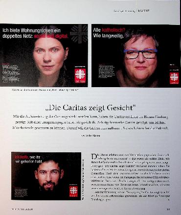 Vorschauseite 1: "Die Caritas zeigt Gesicht"