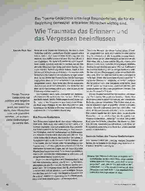 Vorschauseite 1: Wie Traumata das Erinnern und das Vergessen beeinflussen