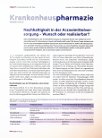Vorschauseite 1: Nachhaltigkeit in der Arzneimittelversorgung - Wunsch oder realisierbar?