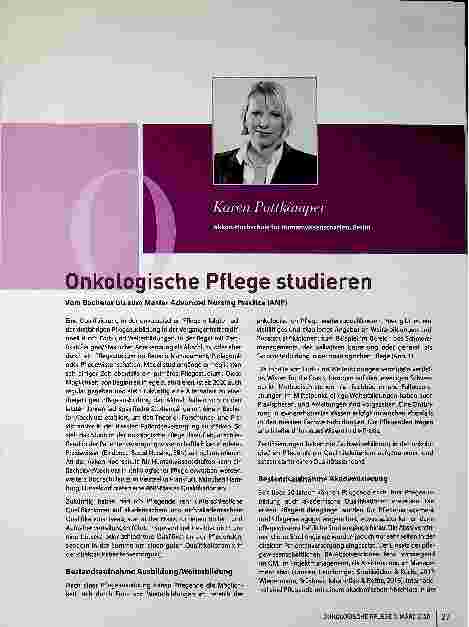 Vorschauseite 1: Onkologische Pflege studieren Vom Bachelor bis zum Master Advanced Nursing Practice (ANP)