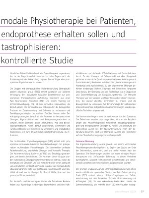 Vorschauseite 2: Präoperative multimodale Physiotherapie bei Patienten, die eine Knie-Totalndoprothese erhalten sollen und ihre Schmerzen katastrophisieren:
