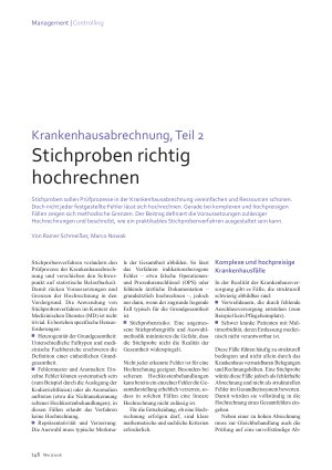 Vorschauseite 1: Krankenhausabrechnung, Teil 2 Stichproben richtig hochrechnen