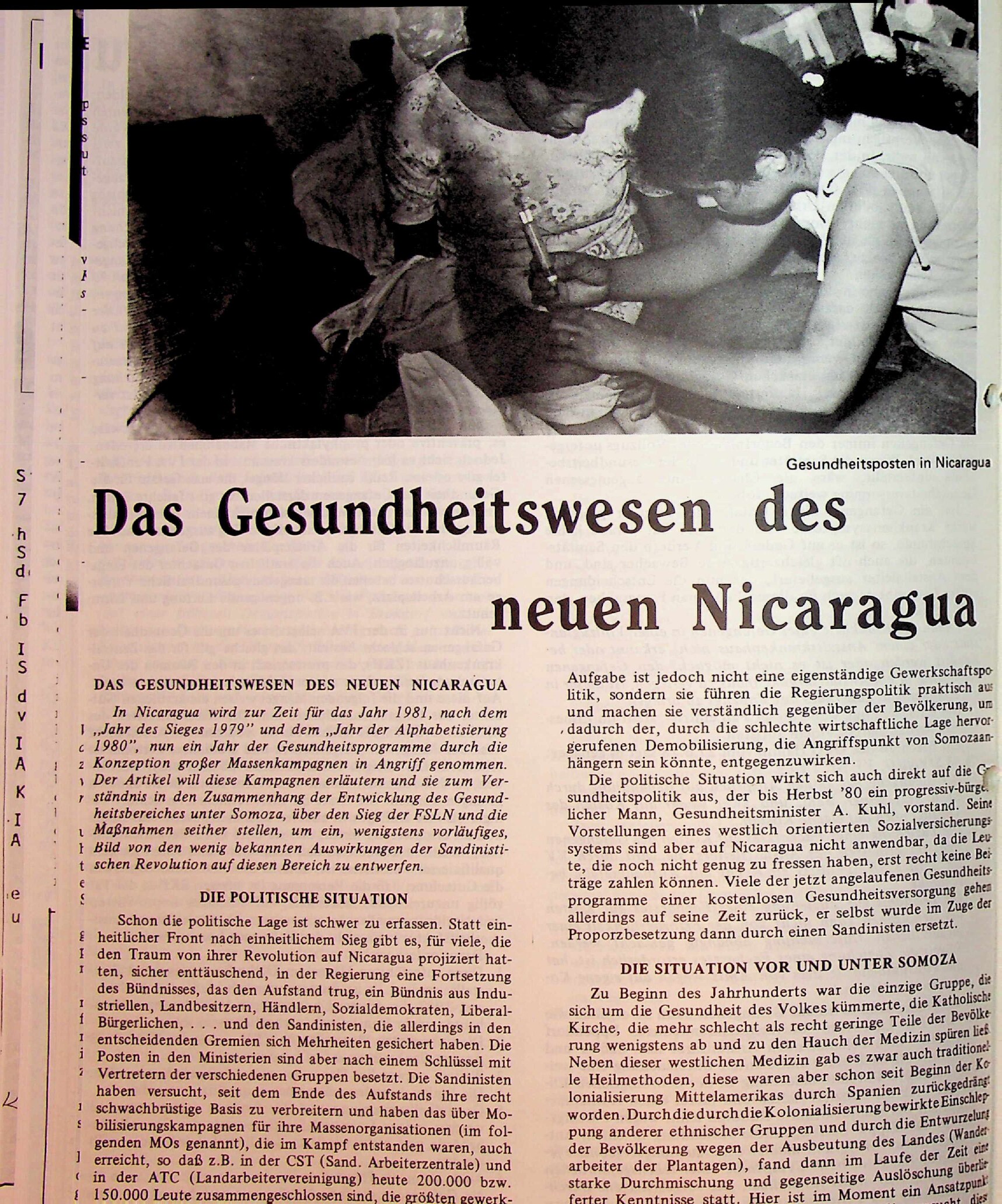 Vorschau: Das Gesundheitswesen des neuen Nicaragua