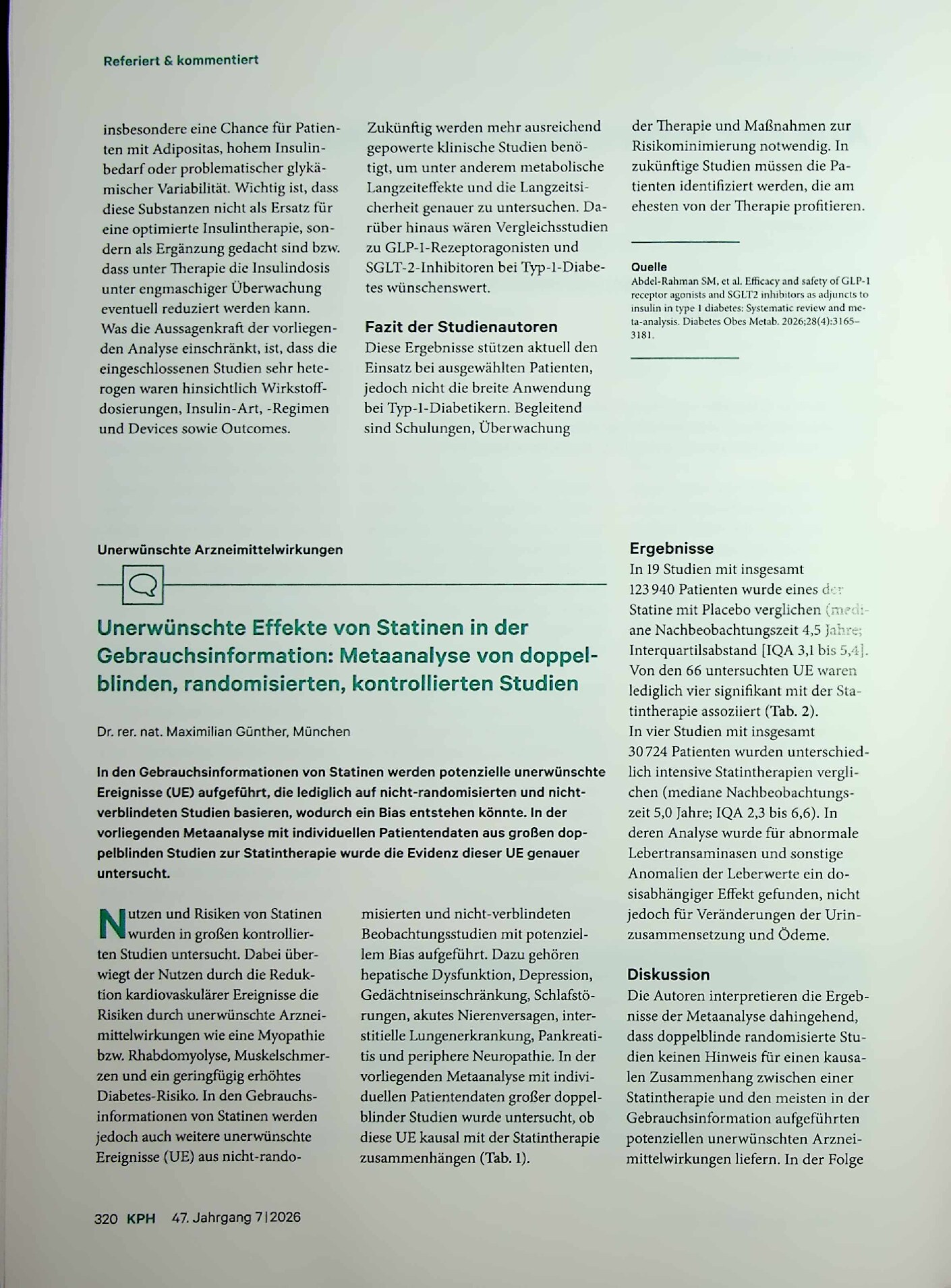 Vorschauseite 2: GLP-1-Rezeptoragonisten und SGLT-2-Inhibitoren zusätzlich zu Insulin
