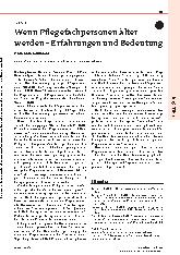 Vorschauseite 1: Wenn Pflegefachpersonen älter werden – Erfahrungen und Bedeutung