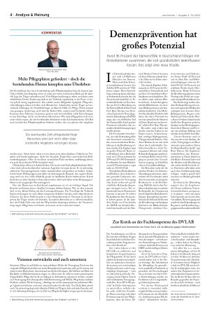 Vorschauseite 1: Demenzprävention hat großes Potenzial