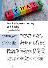 Vorschauseite 1: Krankenhausmarketing und Recht - Ein aktuelles Update