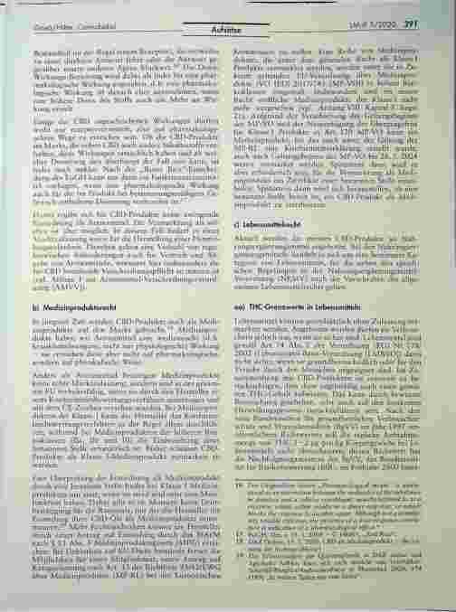 Vorschauseite 3: Rechtliche Einordnung und Verkehrsfähigkeit von Cannabidiol