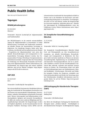 Vorschauseite 1: Public Health Infos DEGAM Jahreskongress 01. -03. 10. 2025 Hannove