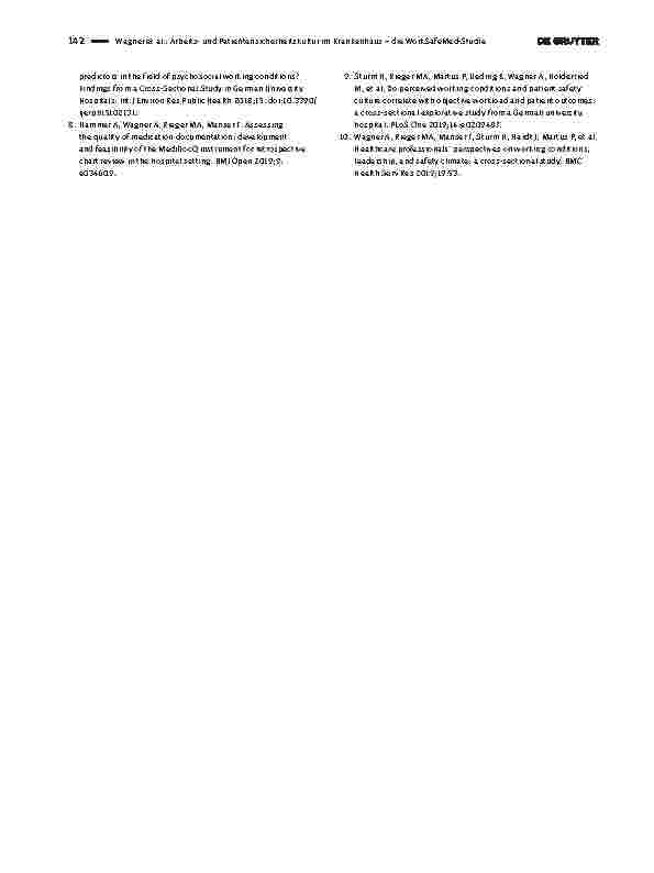 Vorschauseite 4: Arbeitsund Patientensicherheitskultur im Krankenhaus – die WorkSafeMed-Studie