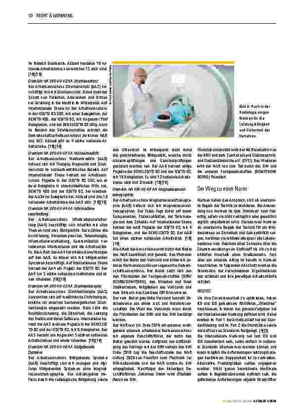 Vorschauseite 4: Nationale und internationale Normung in der Radiologie
