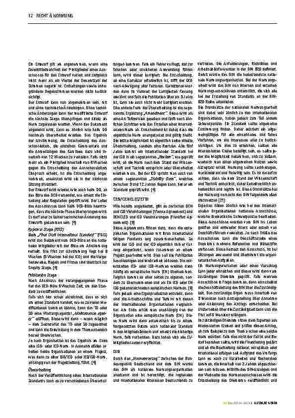 Vorschauseite 6: Nationale und internationale Normung in der Radiologie