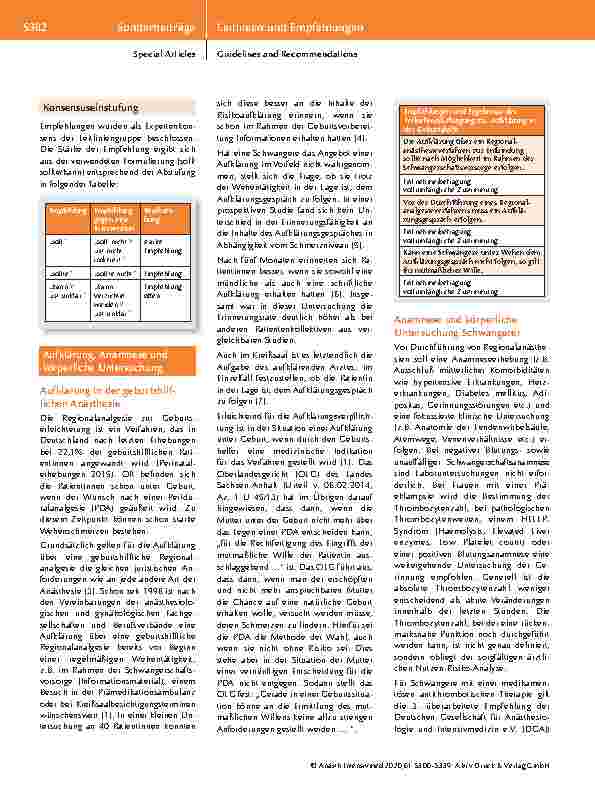 Vorschauseite 4: S1-Leitlinie: Die geburtshilfliche Analgesie und Anästhesie