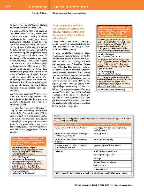 Vorschauseite 6: S1-Leitlinie: Die geburtshilfliche Analgesie und Anästhesie