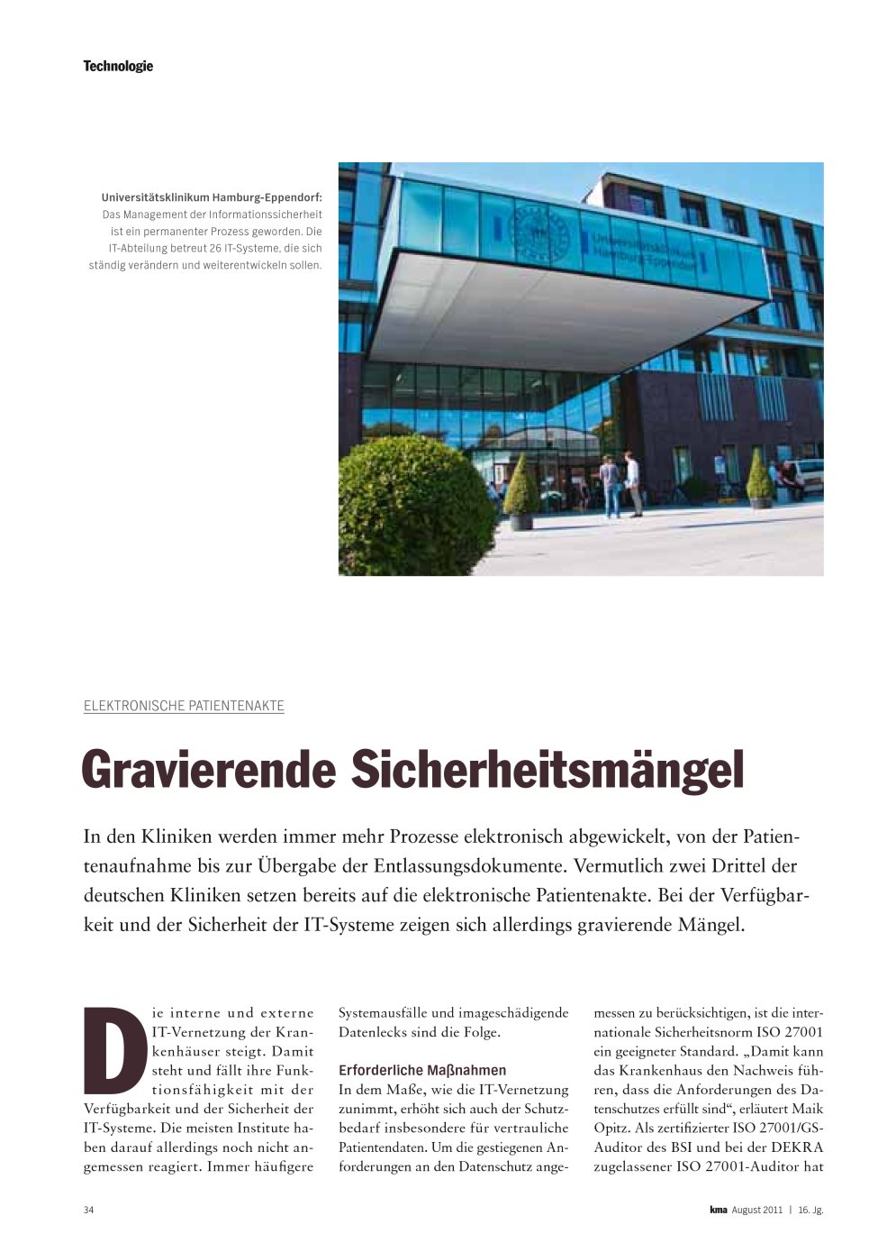 Vorschauseite 1: Gravierende Sicherheitsmängel