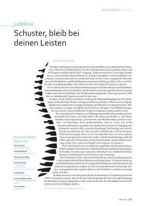 Vorschauseite 1: Schuster, bleib bei deinen Leisten