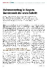 Vorschauseite 1: Rahmenvertrag in Bayern: Bundesweit der erste Schritt