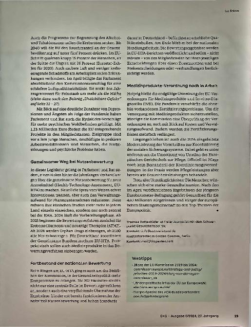 Vorschauseite 6: Gesundheit unter Europas Sternen