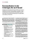 Vorschauseite 1: Kommunikation in der Onkologie: Ab nach Hause!