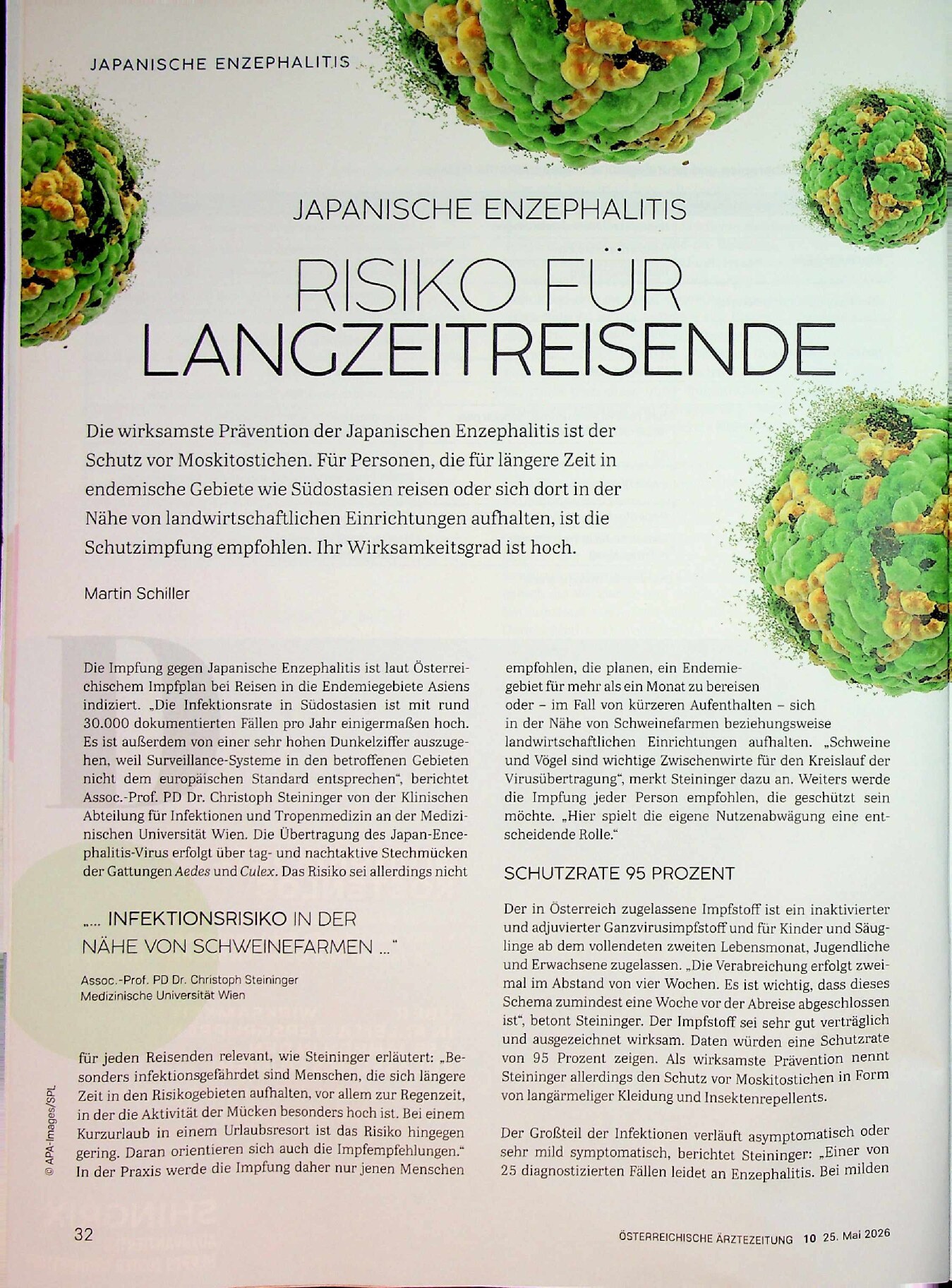 Vorschauseite 1: Japanische Enzephalitis. Risiko für Langzeitreisende