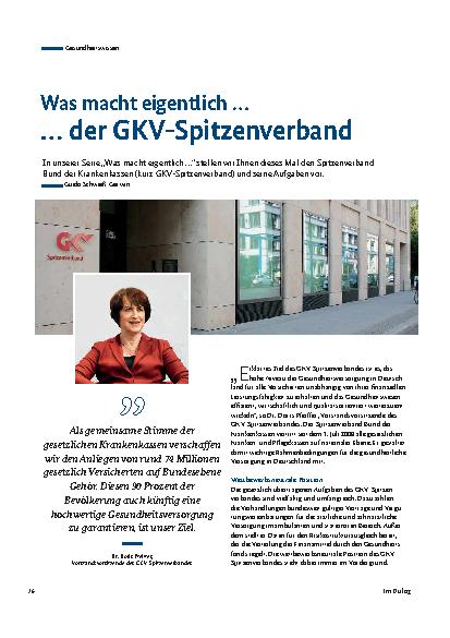 Vorschauseite 1: Was macht eigentlich … der GKV-Spitzenverband?