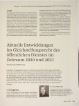 Vorschauseite 1: Aktuelle Entwicklungen im Gleichstellungsrecht des öffentlichen Dienstes im Zeitraum 2020 und 2021