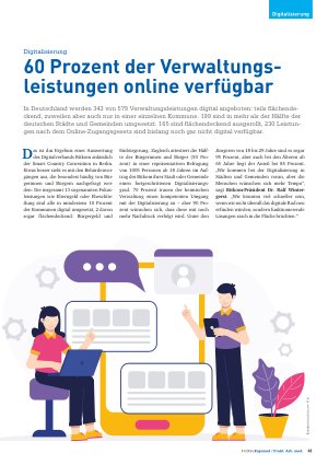 Vorschauseite 1: Digitalisierung 60 Prozent der Verwaltungsleistungen online verfügbar