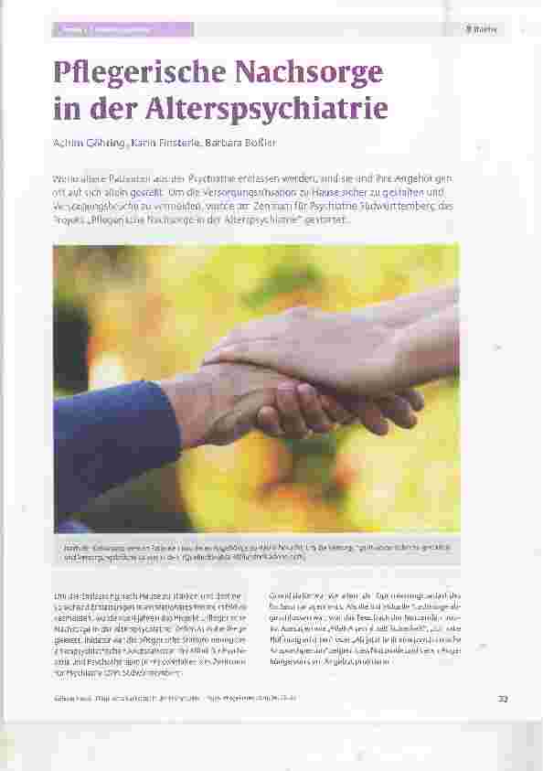 Vorschauseite 1: Pflegerische Nachsorge in der Alterspsychiatrie