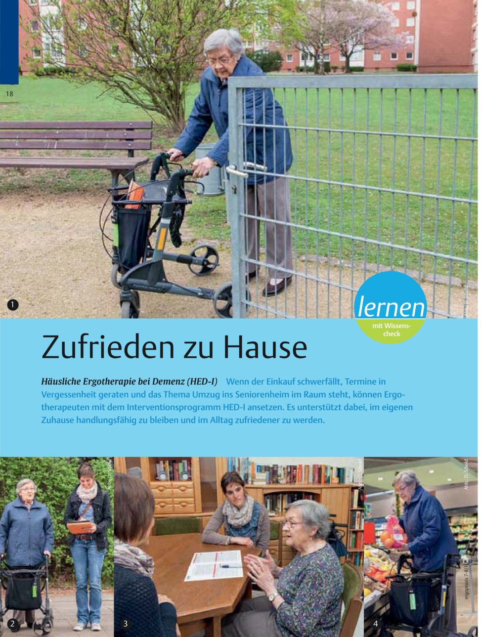 Vorschauseite 1: Zufrieden zu Hause ? Häusliche Ergotherapie bei Demenz (HED-I)