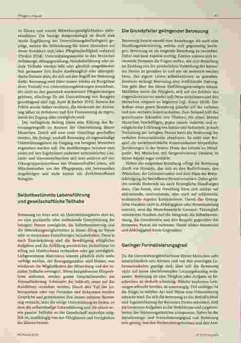 Vorschauseite 2: Umfassende Unterstützung im Alter ist nur mit guter Betreuung möglich.