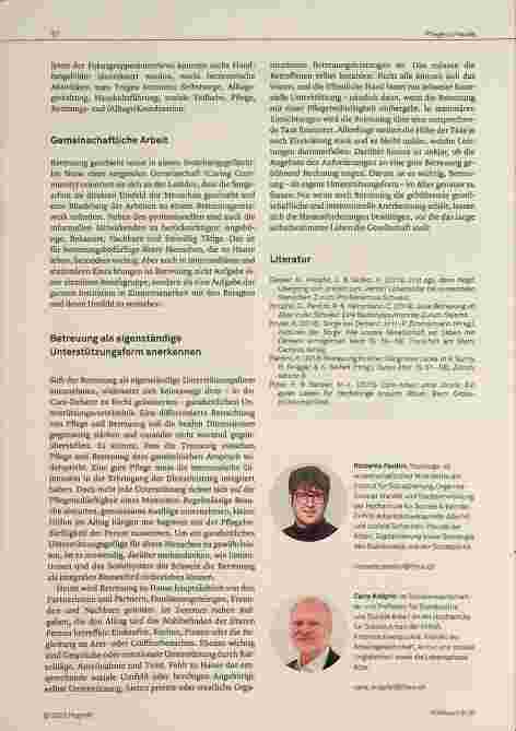Vorschauseite 3: Umfassende Unterstützung im Alter ist nur mit guter Betreuung möglich.