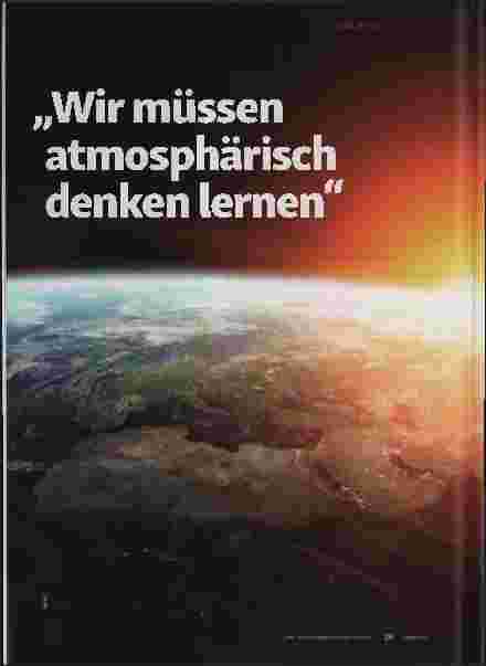 Vorschauseite 1: „Wir müssen atmosphärisch denken lernen."