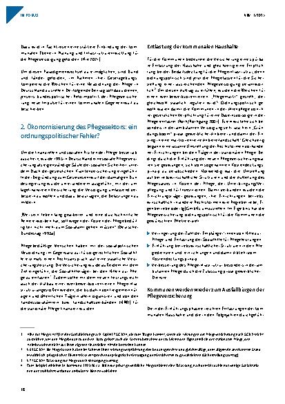 Vorschauseite 2: Wege aus der Krise der Pflegeversicherung: Kommunale Verantwortung stärken