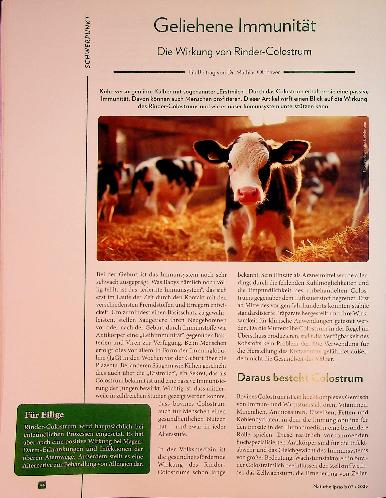 Vorschauseite 1: Geliehene Immunität Die Wirkung von Rinder-Colostrum