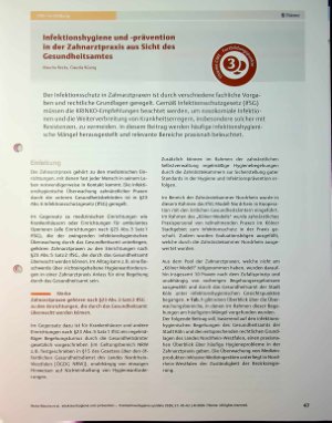 Vorschauseite 4: Infektionshygiene und -prävention in der Zahnarztpraxis aus Sicht des Gesundheitsamtes