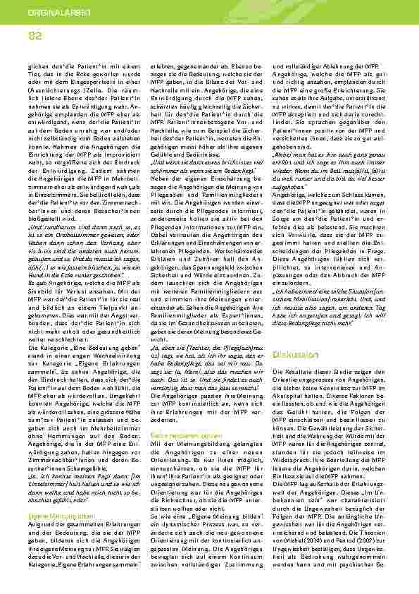 Vorschauseite 6: Die Sicht von Angehörigen auf die Mobilitätsfördernde Pflegeintervention im Akutspital – Eine Grounded Theory Studie