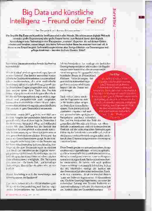 Vorschauseite 2: Big Data und künstliche Intelligenz - Freund oder Feind? Im Gespräch mit Armin Keivandarian