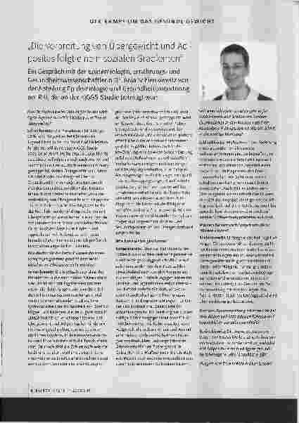 Vorschauseite 1: „Die Verbreitung von Übergewicht und Adipositas folgt einem sozialen Gradienten. “