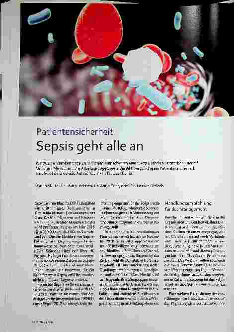 Vorschauseite 1: Patientensicherheit: Sepsis geht alle an.