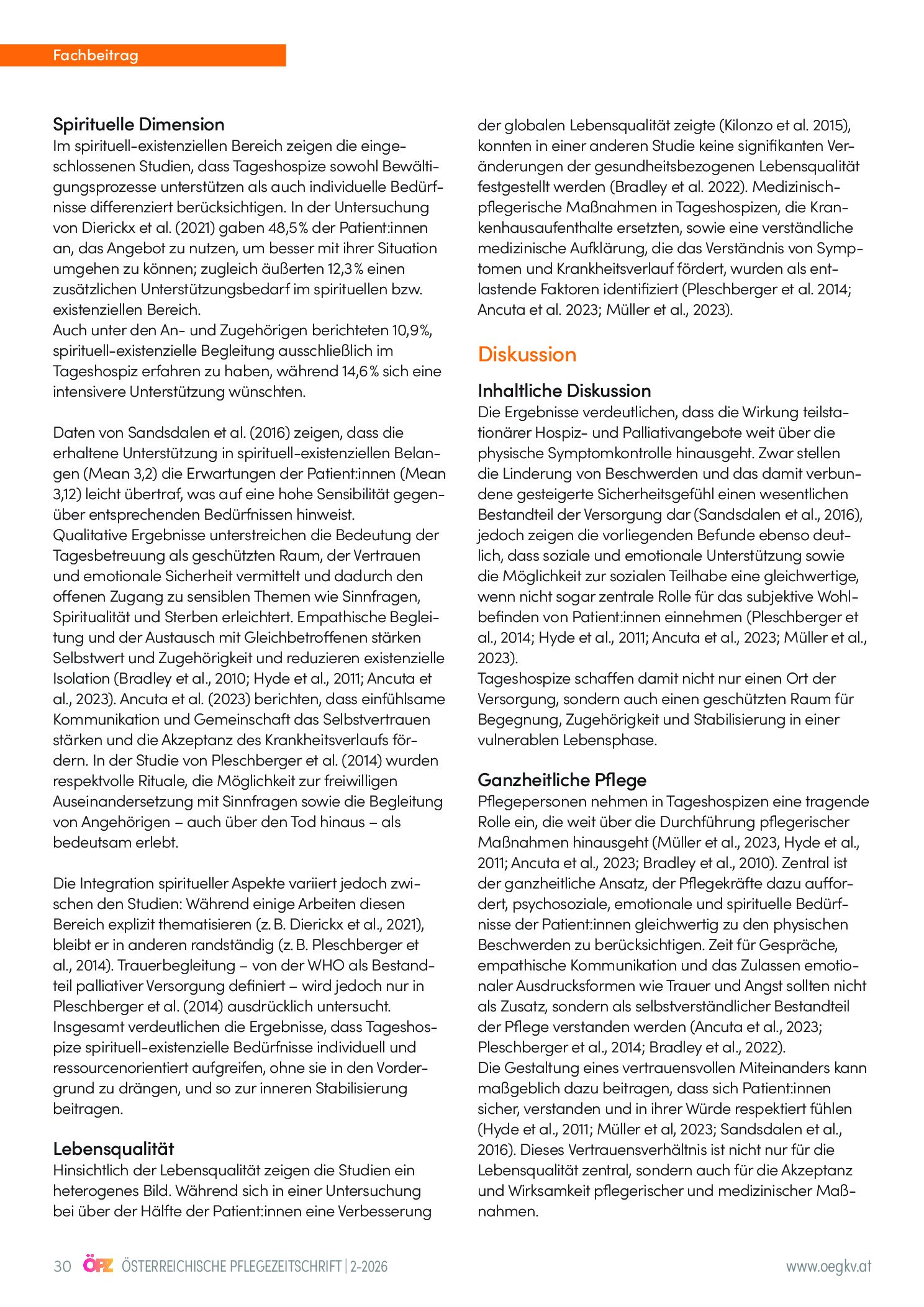 Vorschauseite 4: Tageshospize im Fokus: Auswirkungen teilstationärer Hospiz- und Palliativbetreuung – Ergebnisse einer systematisierten Literaturanalyse