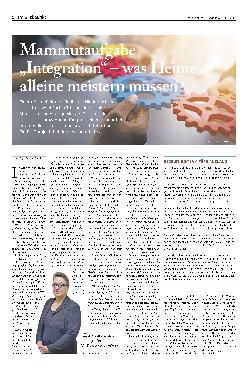 Vorschauseite 1: Mammutaufgabe "Integration" - was Heime alleine meistern müssen.
