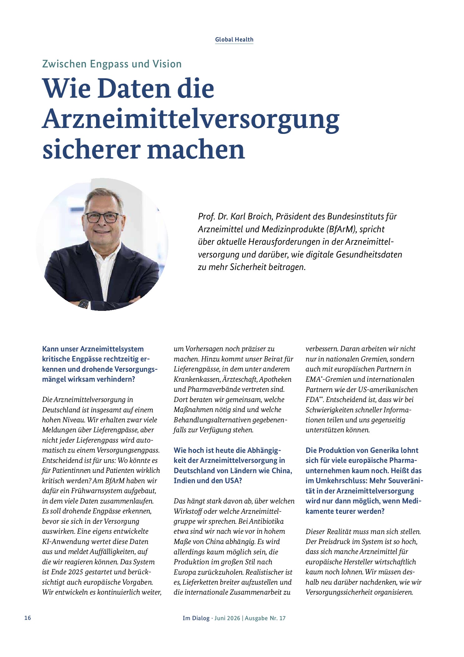 Vorschauseite 1: Wie Daten die Arzneimittelversorgung sicherer machen