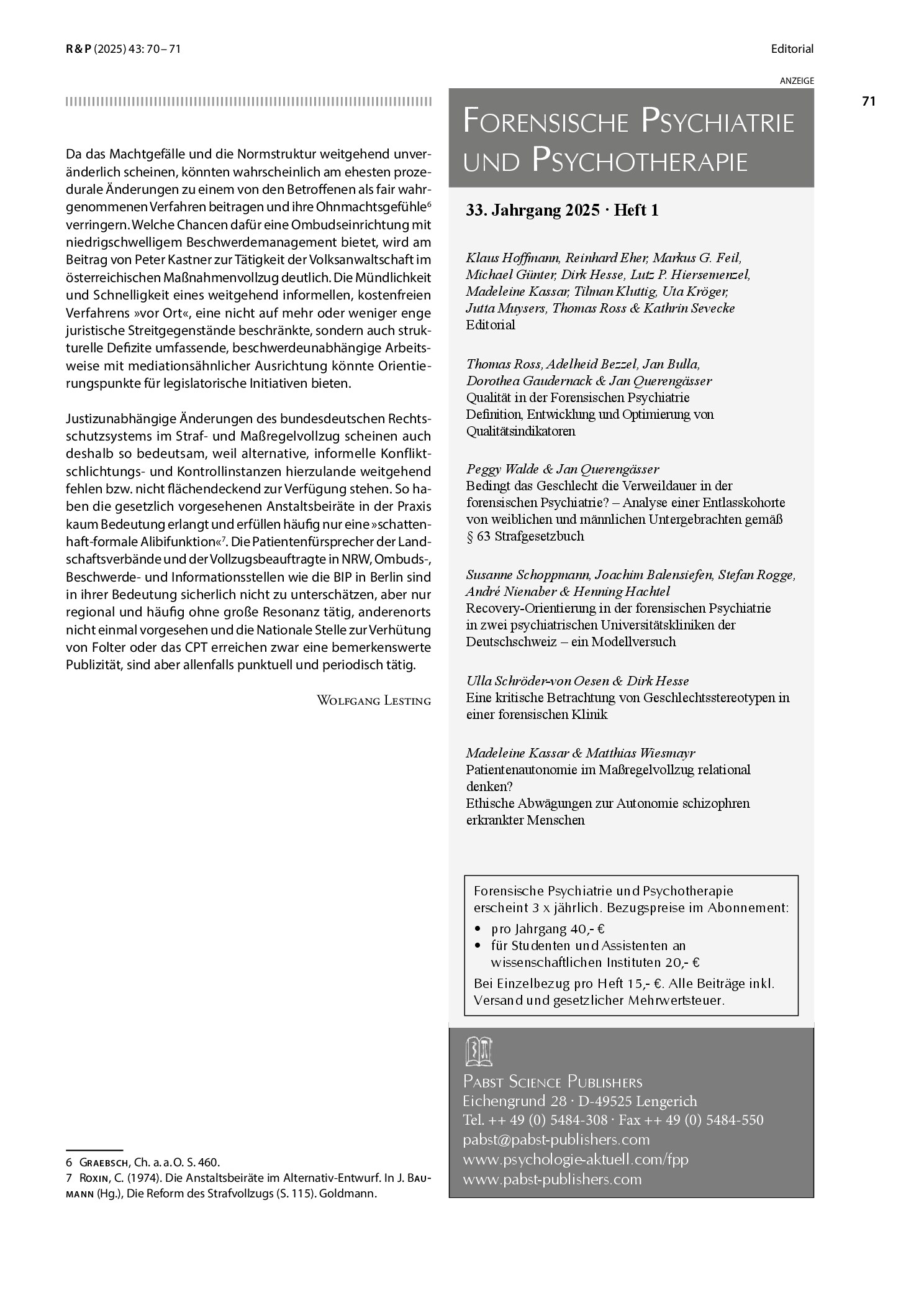 Vorschauseite 2: Rechtsschutz in totalen Institutionen?